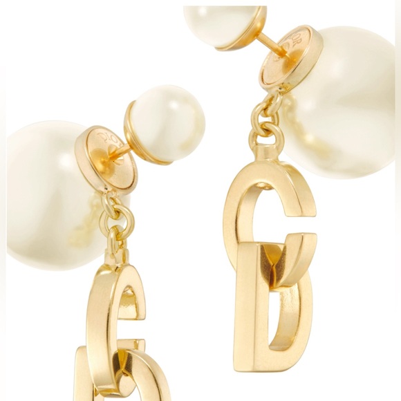 Dior Tribales Earrings Gold-Finish Metal and White Resin Pearls - Picture 15 of 16